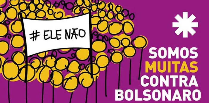 Mulheres itabiranas fazem manifestação contra Bolsonaro no sábado, na Feira dos Produtores
