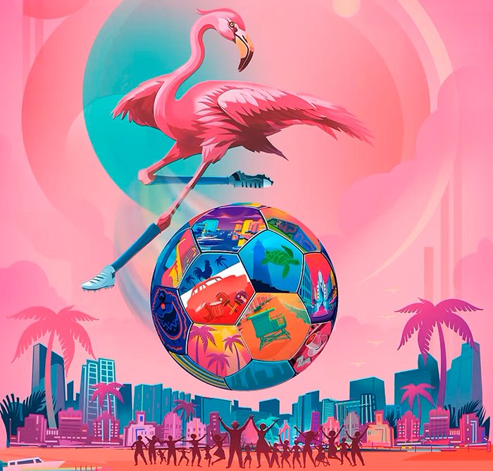 Artista brasileiro Rubem Robierb cria o pôster oficial de Miami para a Copa do Mundo FIFA 2026