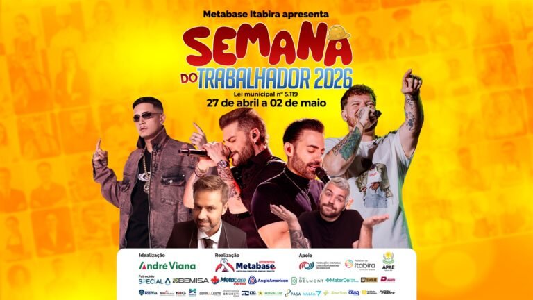 Após a Folia Zé Bandarra, começa a Semana do Trabalhador 2026 em Itabira
