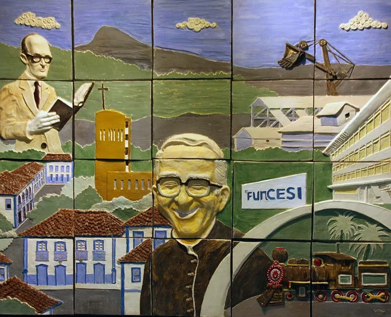 Dom Mário é homenageado em seu centenário pela Funcesi com mosaico de Genin