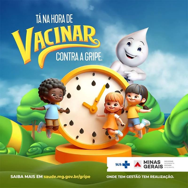 Não deixe o vírus da gripe te pegar. Vacine-se, proteja-se contra a influenza