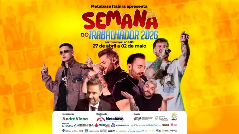 Após a Folia Zé Bandarra, começa a Semana do Trabalhador 2026 em Itabira