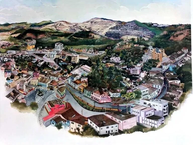 Festival de Inverno abre com Aurora e expõe ‘Querelas’, nova fase artística de Genin em aquarelas sobre Itabira degradada pela mineração